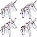 Gejoy 4 Pack 3D Unicorn Balloons Walking Animal Balloons Aluminum Foil Balloons for Birthday Party Baby Shower Decoration Supplies (White)