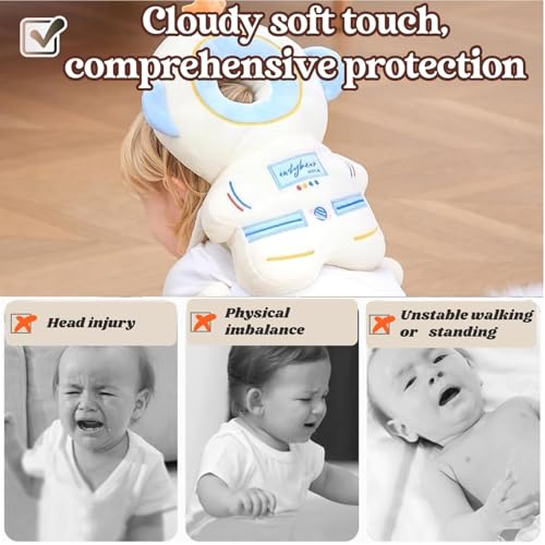Bambebe Head Protection for Babies Soft Anti-Fall Pillow Child Head Protector Children Adjustable Backpack Head Saver Babies Helmet First Steps Backpack Anti-Fall Children (Astronaut)