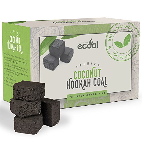 eCoal Premium Coconut Shisha Hookah Coal 1KG Large Charcoal Cube