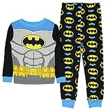 AME Sleepwear DC Comics Batman Little Boys New Look Long Sleeve Pajamas Cotton Pajamas Tight Fit (3T),Black,Blue,Gray,Yellow