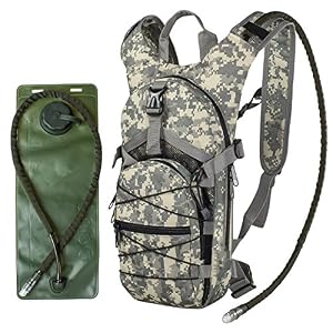G4Free Hydration Pack Tactical Backpack Rucksack with 3L Water Bladder for Hiking Cycling Biking Running Walking and…