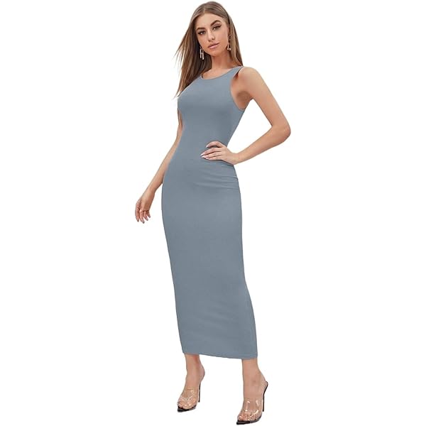 strapless open back dress Black Rib Maxi Dress - Side Slit V-Neck
