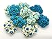 100 Mixed Blue Tone Color 10 mm Artificial Mulberry Paper Mini Rose Flower Wedding Scrapbook DIY Craft Scrapbook Bouquet Craft Stem Handmade Rose Valentines Anniversary Embellishment