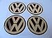 Autowcc 55MM Wheel Hub Caps Sticker VW 2.16inches Emblem Badge Sticker Centre Cover for Volkswagen 4pcs（Black）