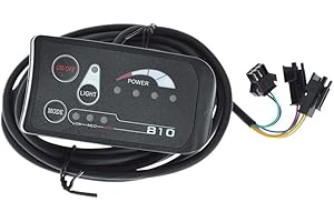 BlesConi LED Display Controller for Electric Bicycle E-Bike 24V 36V 48V 810 Model ABS Plastic Panel with JST-SM Connector Bla