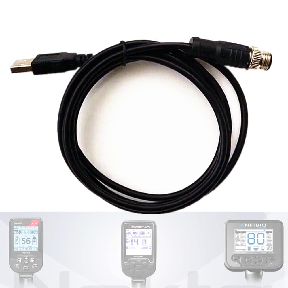 shrxy Metal Detector Accessories Charging Cable for Nokta Simplex Kruzer Legend ANFIBIO 1.1m 1PCS