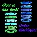 Frogsac Glow-in-Dark Fortune Bracelets (Blue with Black & White Stations)
