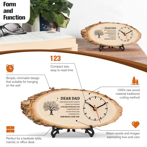 BeauGift Dad Gifts for Fathers Day from Daughter Son, Dad Birthday Gifts for Daddy, Wooden Clock Birthday Gift Idea for Father, Fathers Day Present from Child to My Daddy