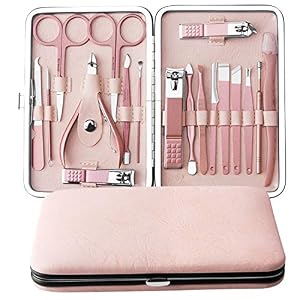 Manicure Set By Aoyuele Nail Clippers Set 18 in 1 Grooming Kit Stainless Steel Professional Pedicure Set,Nail Scissors…