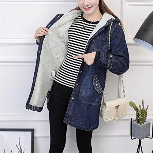 Amazon Lisa Pulster レディース ファッション 秋冬新品 ロングコート デニムコート アウター 棉服 トップス 防寒 カジュアル 冬服 裏起毛 厚地ジャケット コート ジャケット 通販