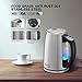 Electric Kettle, Stainless Steel Variable Temperature Control Water Kettle, Cordless Tea Heater BPA-Free Fast Boiling & Keep Warm, Boil-Dry Protection, 6 Color Lights, 1500W 1.7L, Aeitto