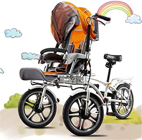 Mother & Baby Double Seats Tricycles, Folding Baby Stroller, Parental Car, Baby Stroller Bike,Folding Bike for Mother & Baby