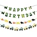 Happy Birthday Banner- Green Tractor Decorations-Party Supplies Set All-in-One Pack including Colorful Letters Banner，Tractor Banners and Cake Pop Sticks