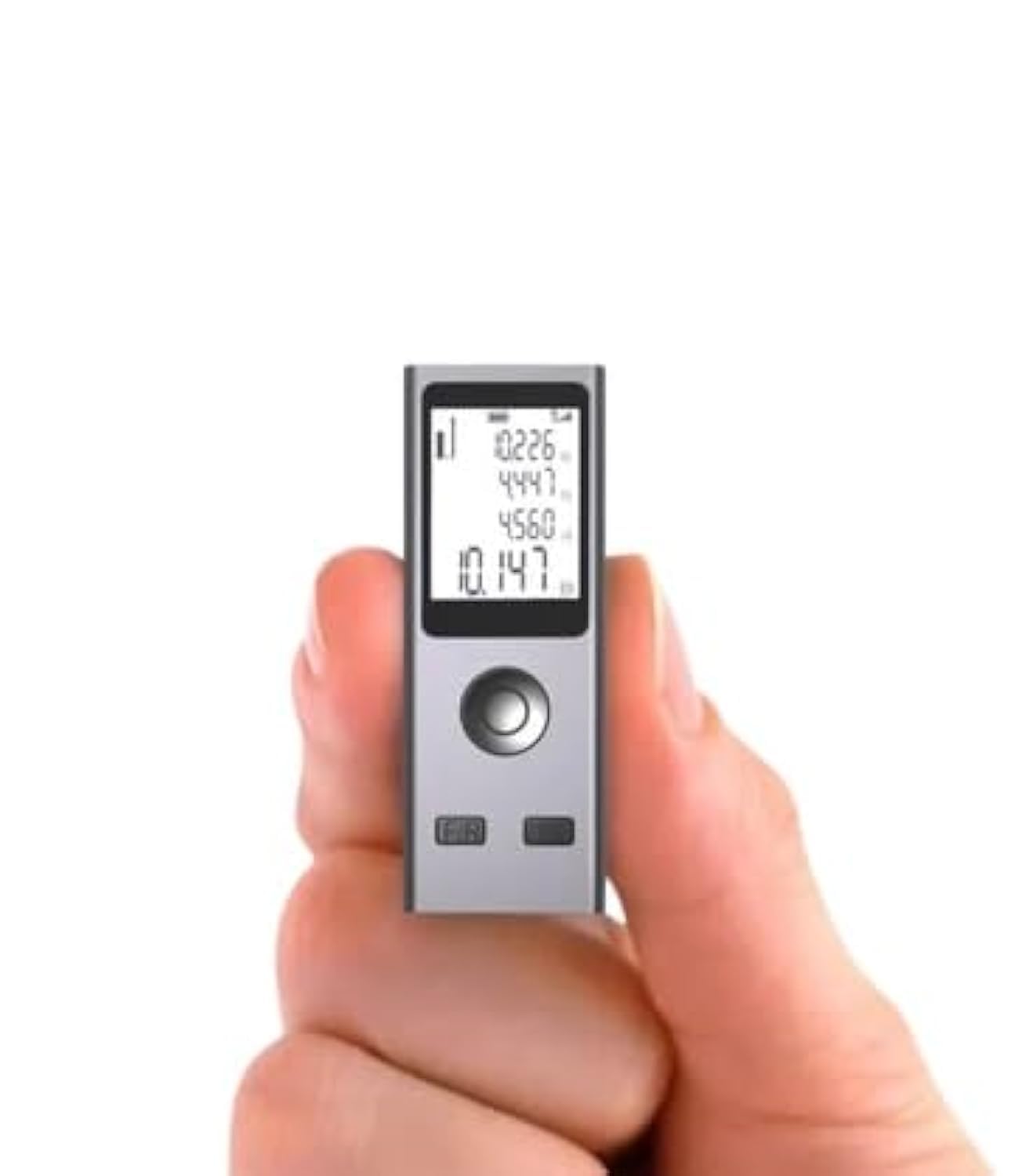 30M Mini Laser Measure Device – Smart Digital Laser Measurement Tool, Portable Handheld Range Finder, USB Rechargeable (Silver)