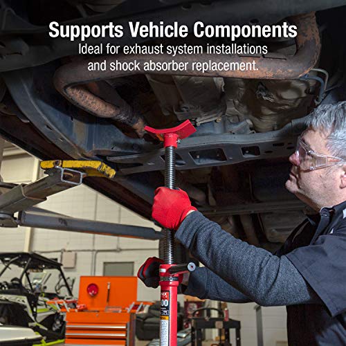 Sunex 6809A, Underhoist Support Stand, ¾ Ton Capacity, 12 Inch Diameter Base, Contoured Saddle, Bearing Mounted Spin Handle, Self-Locking ACME Threaded Screw, Supports Vehicle Components - Image 5