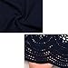 SmallDragon Women's Sexy Lace Crochet Off Shoulder Long Sleeve Casual Blouse Tops (Medium, Navy)
