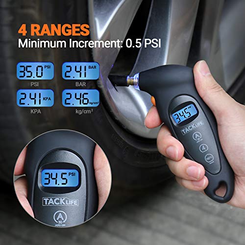 TACKLIFE Digital Tire Pressure Gauge, Backlit Display & LED Nozzle Tire