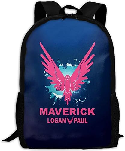 Logan Paul Logo Maverick Pink Fashion Backpack College School Laptop Bag Daypack Travel Shoulder Bag For Unisex