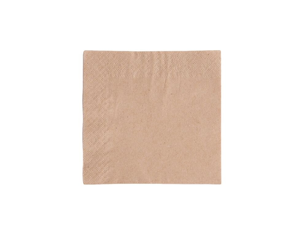Vegware 2S4000 Unbleached napkin, 2-Ply, 24 cm (Pack of 250), brown