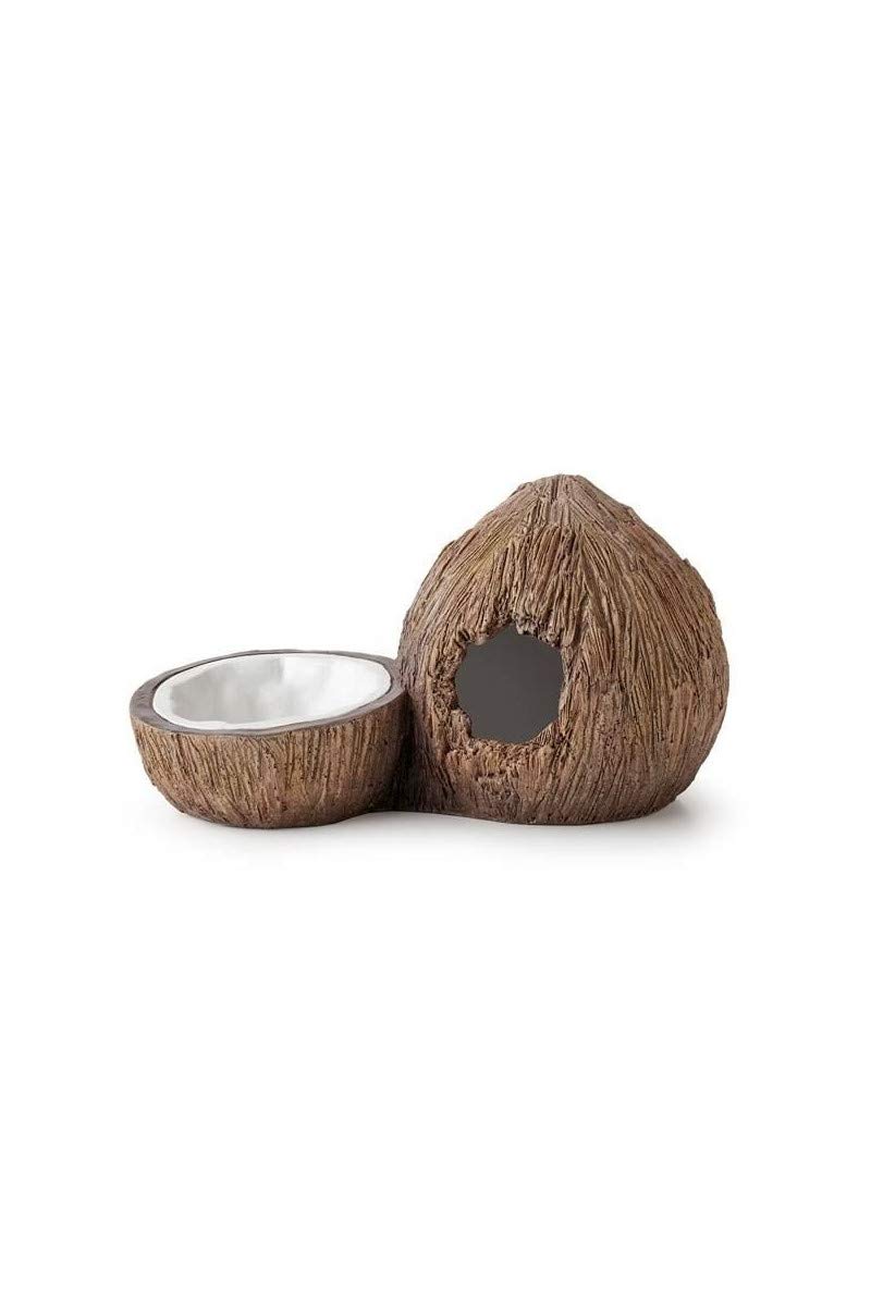 Exo Terra Exo Terra Tiki Hide & Water Dish,Brown,2 count (Pack of 1) 14 x 23 x 14 cm; 330 Grams
