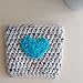 Reusable Cup Sleeve Oatmeal with Turquoise Heart