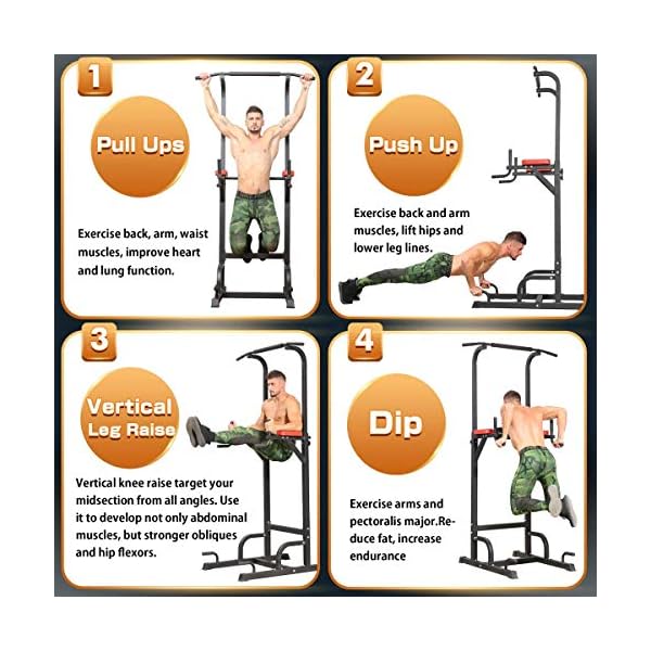 BangTong&Li Power Tower, Pull Up Bar Dip Station/Stand for Home Gym Strength Training Workout Equipment - Image 4