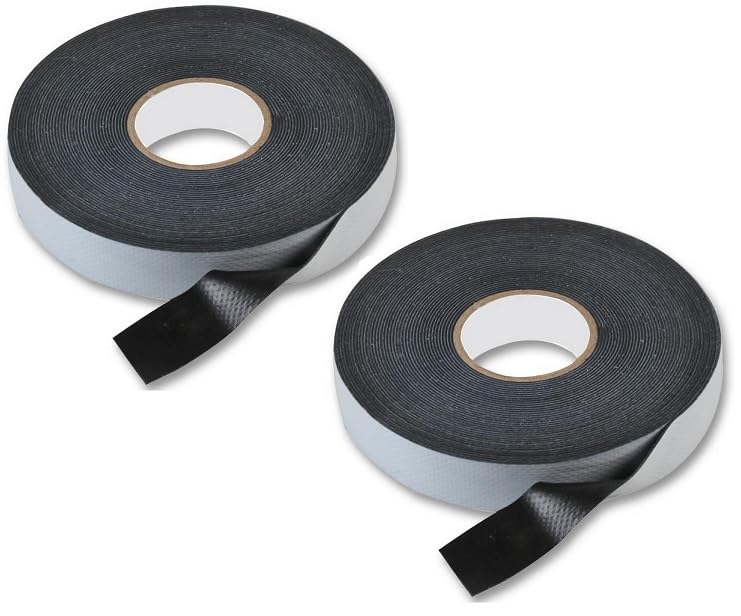 RosenetSys Rubber 19mm Stretch Wrap Amalgamating Tape - for repairs, electrical insulation, waterproofing and airtight sealing (Black 10m) (Qty 2)