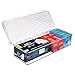 mDesign Office Supplies Desk Organizer Box with Lid for Staplers, Scissors, Pens, Sticky Notes, Highlighters, Tape - 3