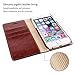 Belemay iPhone 7 Plus Wallet Case, Genuine Cowhide Leather Case Wallet, [Slim Fit] Shockproof Flip Cover Folio Book Style Card Holder Slots, Kickstand, Cash Pockets Compatible iPhone 7 Plus, Brown
