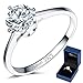 iSilver Classical 1ct 925 Sterling Silver Solitaire Ring Engagement Wedding