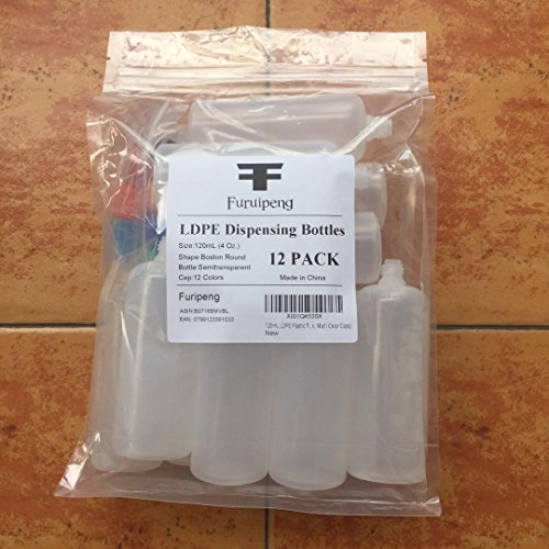 120mL LDPE Plastic Thin Tip Dropper Bottles 12 Colors Childproof Cap