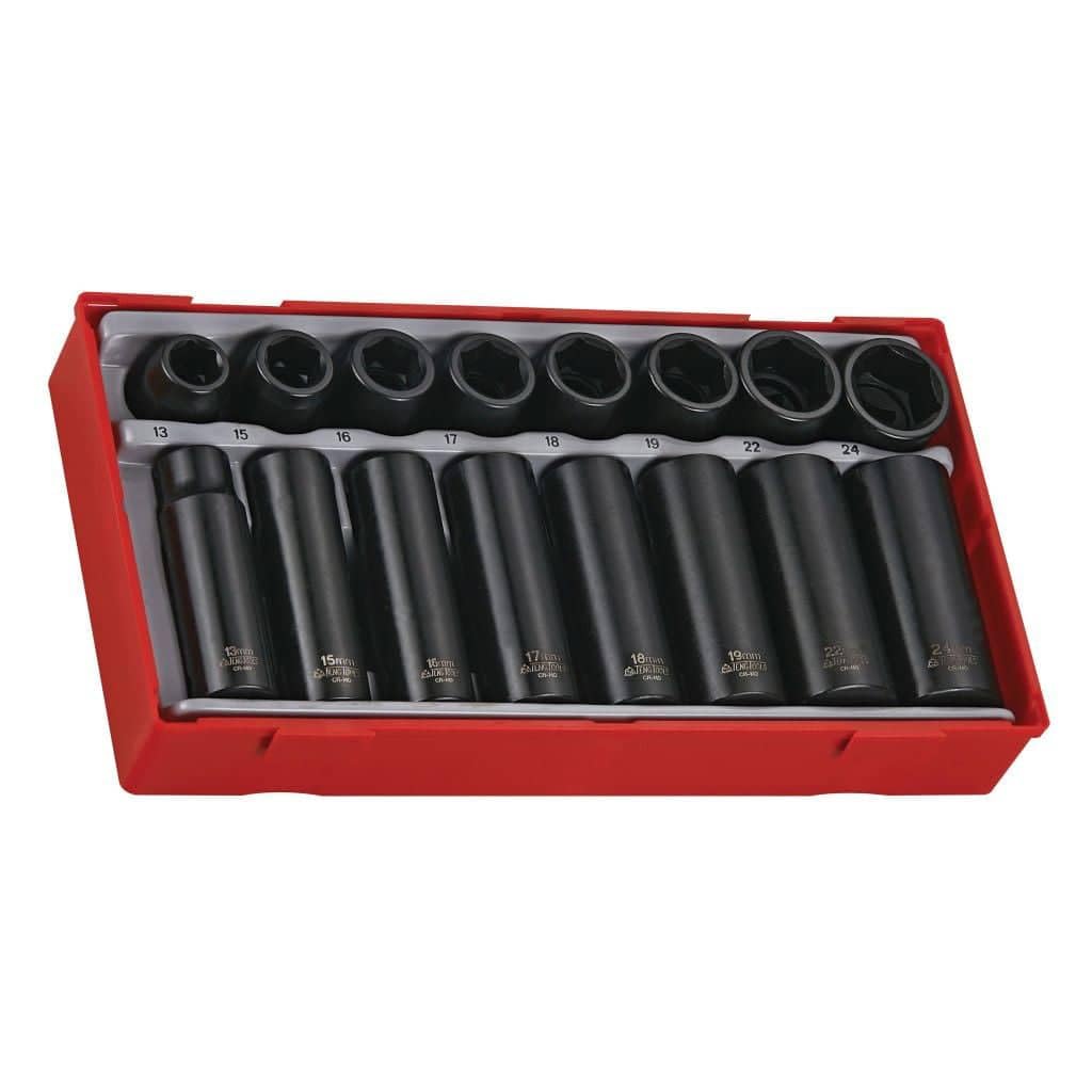 Teng TT9116 1/2-inch Reg/ Deep Impact Socket Set Drive (16 Pieces)