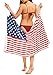 Womens Dresses Summer Bikini Cover Ups Swimsuit Beach Sexy American USA Flag Sleeveless Backless Dress Wrap (M) Picture Color