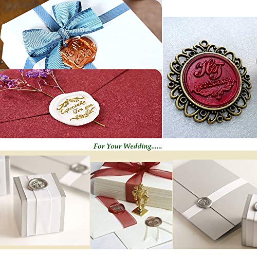 600PCS Sealing Wax Beads Packed in Plastic Box, with 2PCS Tea Candles and 1 PC Wax Melting Spoon for Wax Sealing Stamp (24 Colors)
