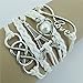Willsa Alloy Love Heart Eiffel Tower Friendship PU Leather Bracelet