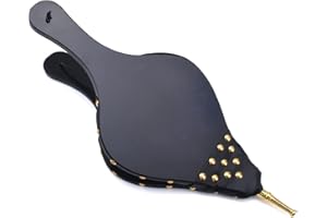 FOEDO Bellows for Fire Pit Wood Stove Camping, 19"x 8" Fireplace Blower with Hanging Strap, Cast Nozzle Fireplace Bellows Outdoor and Indoor (Black)