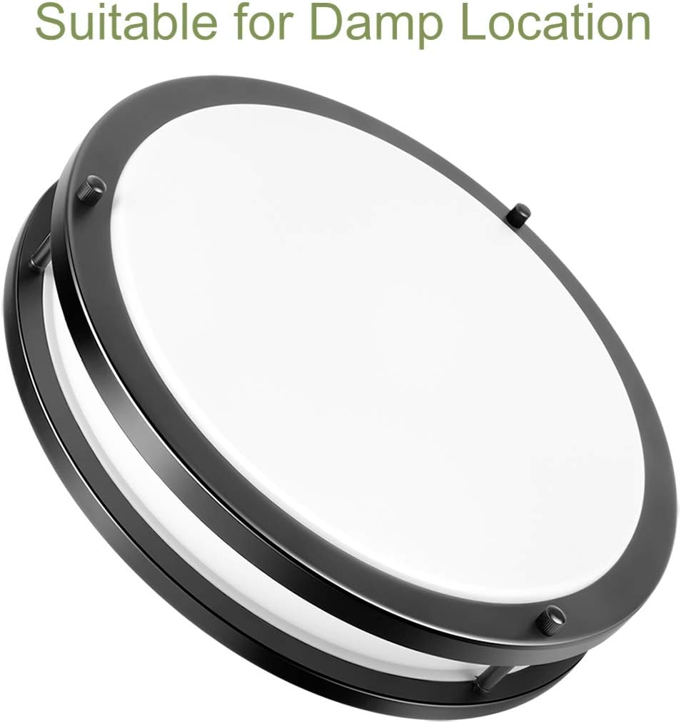 Drosbey 36W Ceiling Light Fixture, 13in Flush Mount Light Fixture, LED Ceiling Lamp for Bathroom, Bedroom, Kitchen, Laundry Room, Garage, Super Bright 3200 Lumens, 5000K Daylight White: Home Improvement