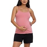 Motherhood Maternity womens Clip Down Nursing Tank Top Cami With Adjustable Straps and Built-in Shelf Bra for Breastfeeding