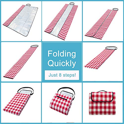 FYL Extra Large Proof Beach Picnic & Outdoor Blanket with Waterproof Backing-80 90"