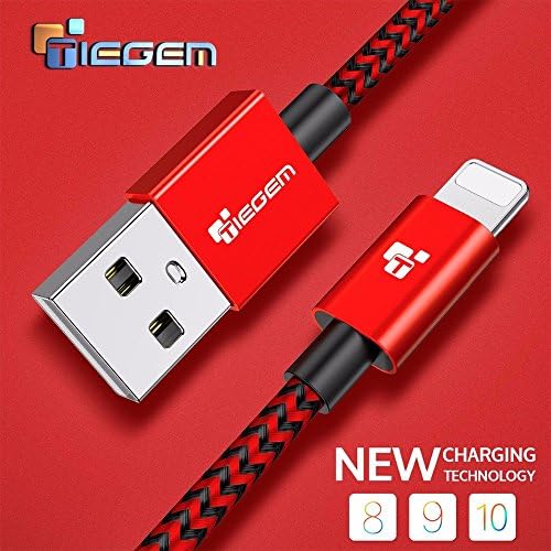 Tiegem™ 2.5A 40% Fast Charging Lightning Cable for iPhone, iPad, iPod Devices and Upto 480 Mbps Data Sync Speed - 2 Meter