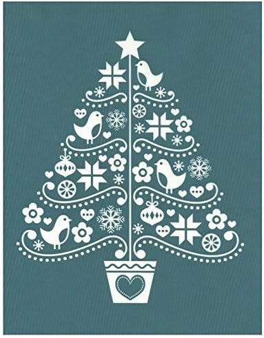 DIY Silk Screen Printing Stencil, Ready to Use"Folk Art Christmas Tree" Design, for Fabric, Wood, Ceramic, T-Shirts, and More!