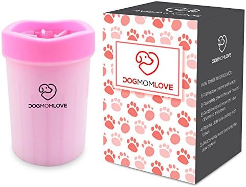 DOGMOM LOVE Portable Dog Paw Cleaner, Small Red Pet Washer, Grooming Cup Brush, Dog Mom, DOGMOMLOVE