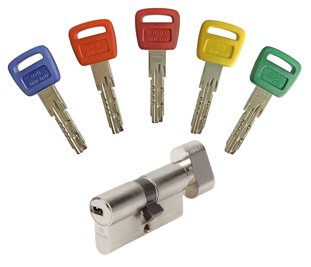 Bricard Olympia Cylinder 30+30 knob. 5 Keys.
