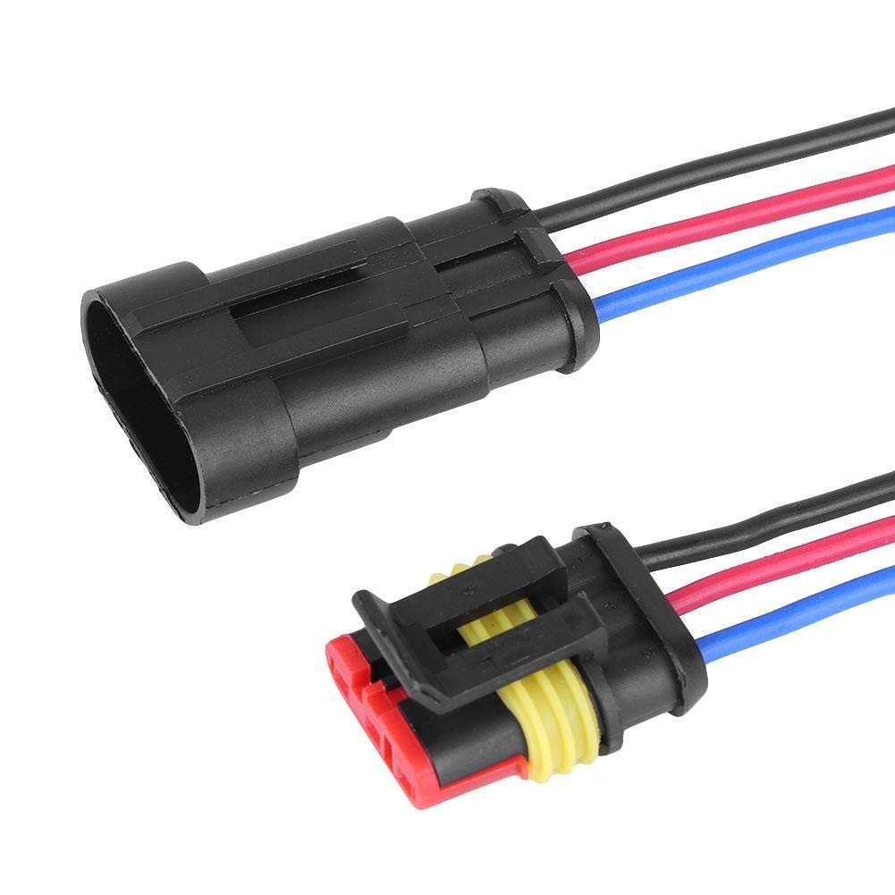 New 5 Kits 3/4/5/6 Pin Way Waterproof 3-Line 3P Car Auto Wire Electrical Connector Plug With Wire AWG Marine