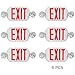 eTopLighting [6 Pack] LED Red Exit Sign Emergency Light Combo with Battery Back Up UL924 ETL listed, Red Lettering in White Body, Bug Eye Side Light, AGG2194
