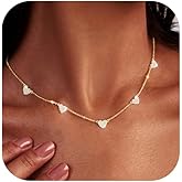 Luxval Diamond Pendant Gold Necklace for Women,Dainty 18k Gold Plated Choker Necklaces Simple Gold Jewelry Gifts for Women Girls