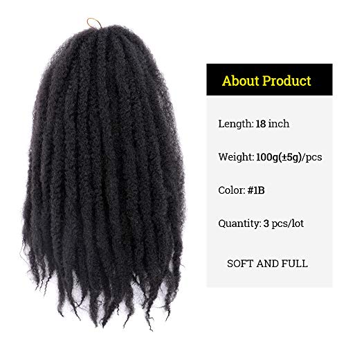 K G Hair 3packs Marley Braiding Hair 18inch Afro Marley Hair
