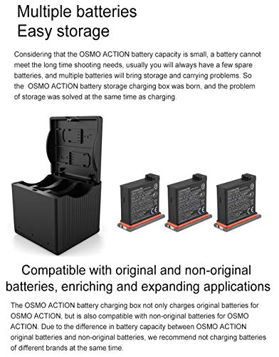Sodoop Battery Charger for DJI Osmo Action Camera, Portable Outdoor 3 in 1Intelligent Storage Type Battery Charging,2A Quick Charger for DJI OSMO Action 4K Camera - Thumbnail 7
