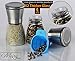 Luxury Salt and Pepper Grinder Set with Matching Stand - Upgraded Stainless Steel Salt Mill and Pepper Mill Shakers | Adjustable Ceramic Rotor | Easy Fill Blue Folding Funnel and an eBook by Meiry