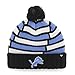 NFL Detroit Lions '47 Breakout Cuff Knit Hat with Pom, One Size Fits Most, Black